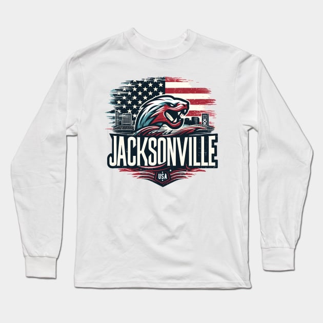 Jacksonville City Long Sleeve T-Shirt by Vehicles-Art